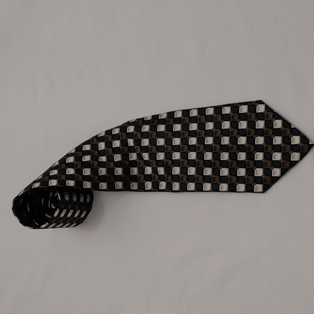 Knightsbridge Men's Geometric Pattern Silk Tie